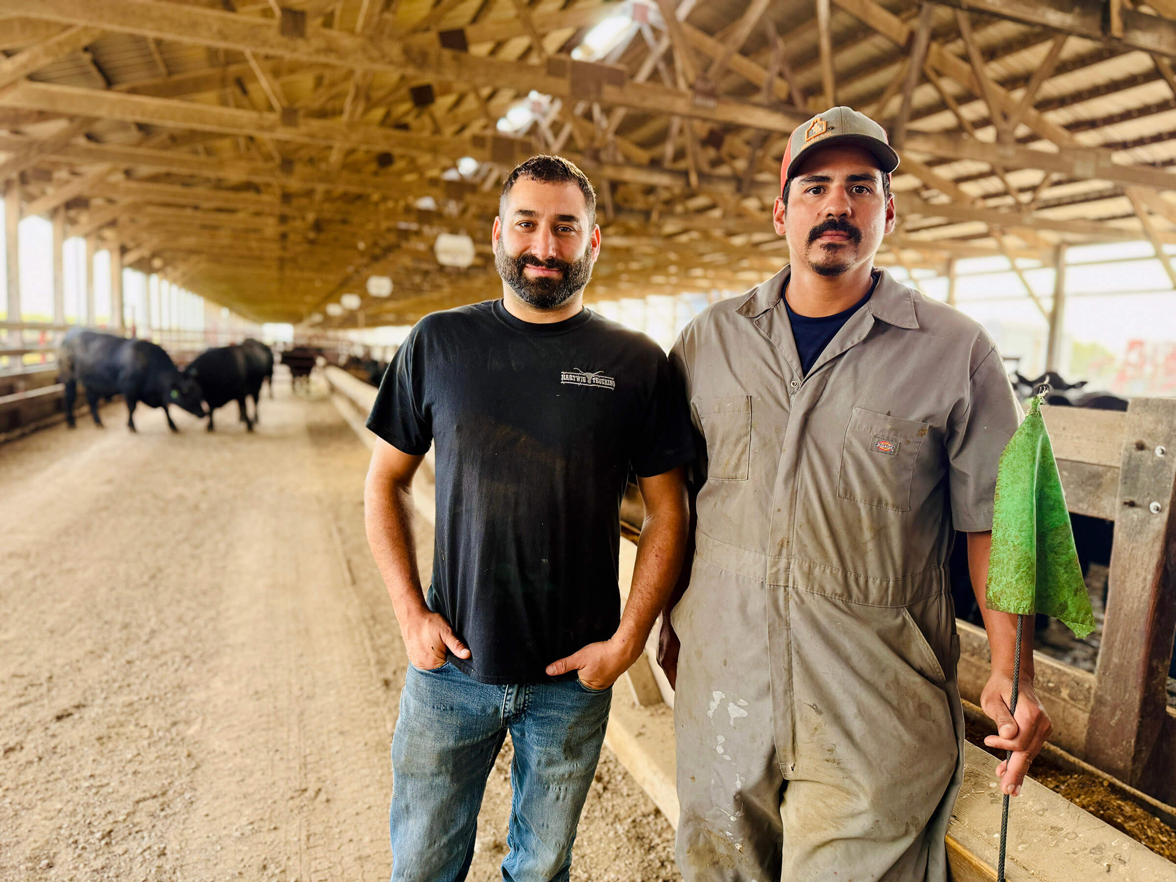 Nik's brothers — Alex, left, and Ricky — also work on the family farm.