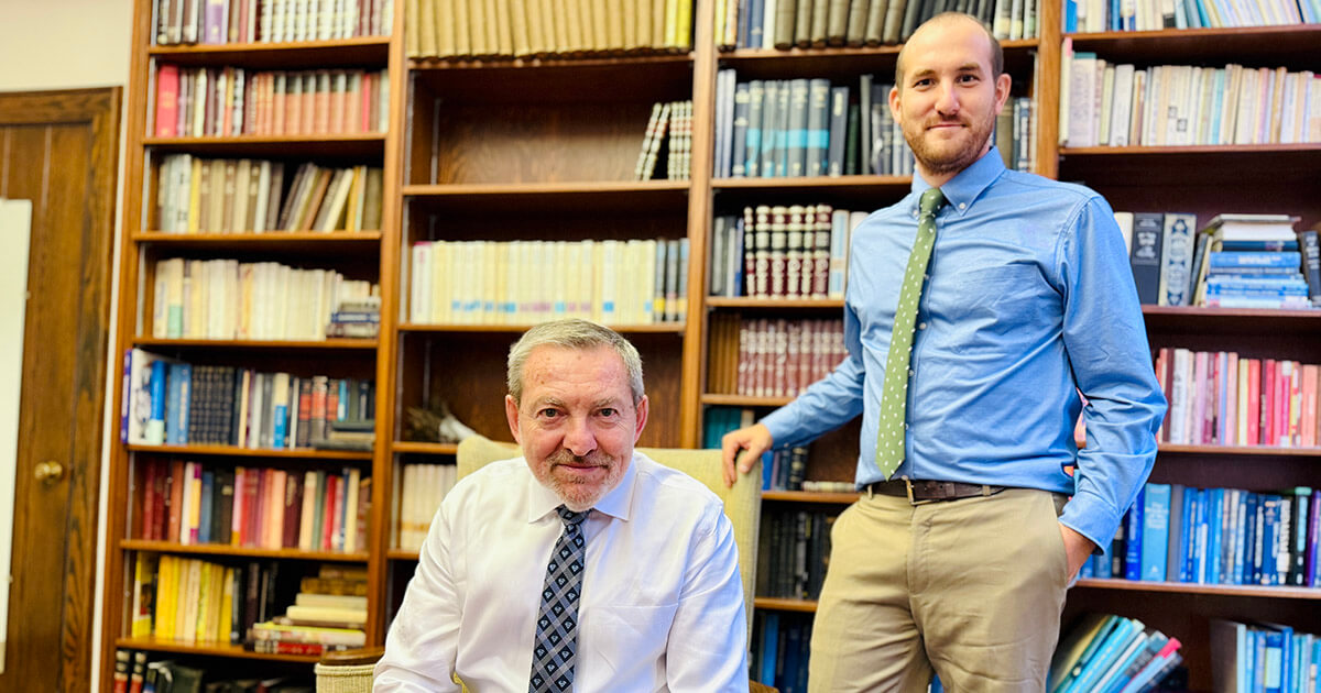 Rabbi Victor Urecki, left, and his successor, Rabbi Adam Berman.