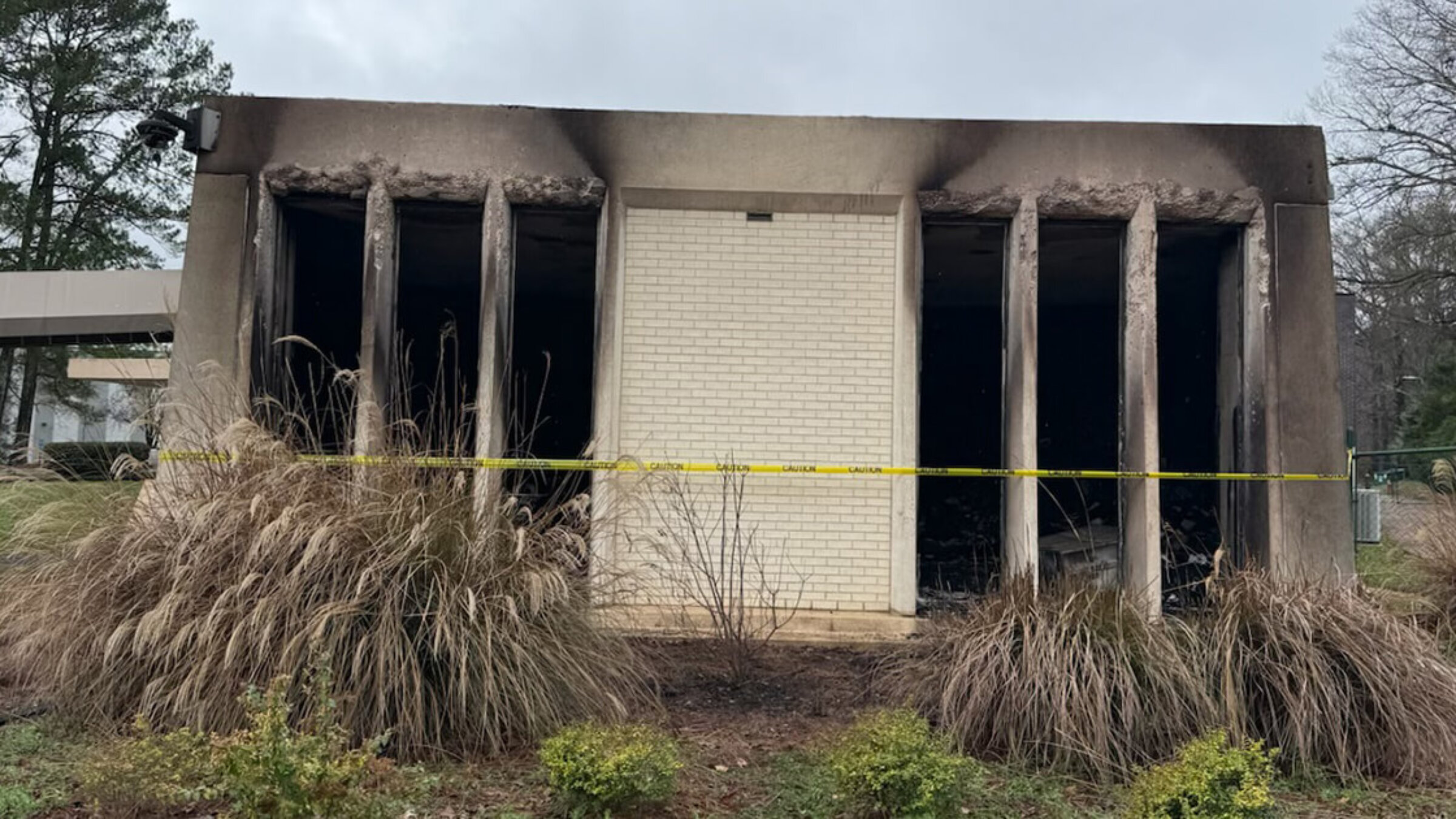 The burned building of Beth Israel Congregation in Jackson, Mississippi.