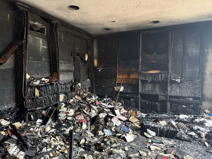 A fire damaged the library at Beth Israel Congregation in Jackson, Mississippi, on Jan. 10.