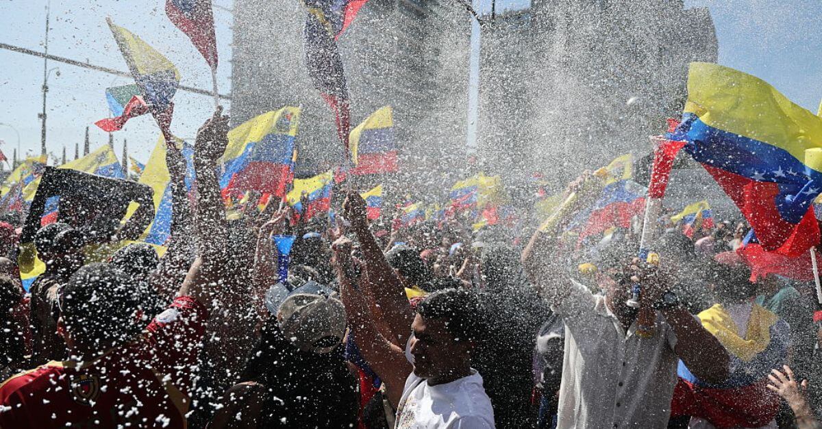 Venezuelans living in Chile celebrate in Santiago, after U.S. forces captured Venezuelan leader Nicolas Maduro.