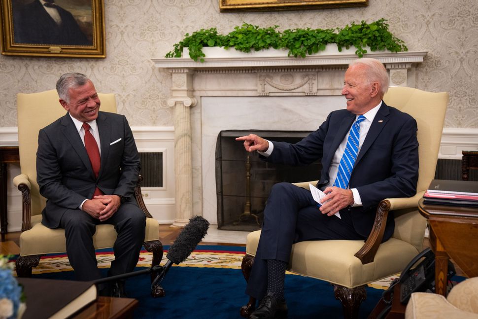 U.S. President Biden meets with King Abdullah II of Jordan.