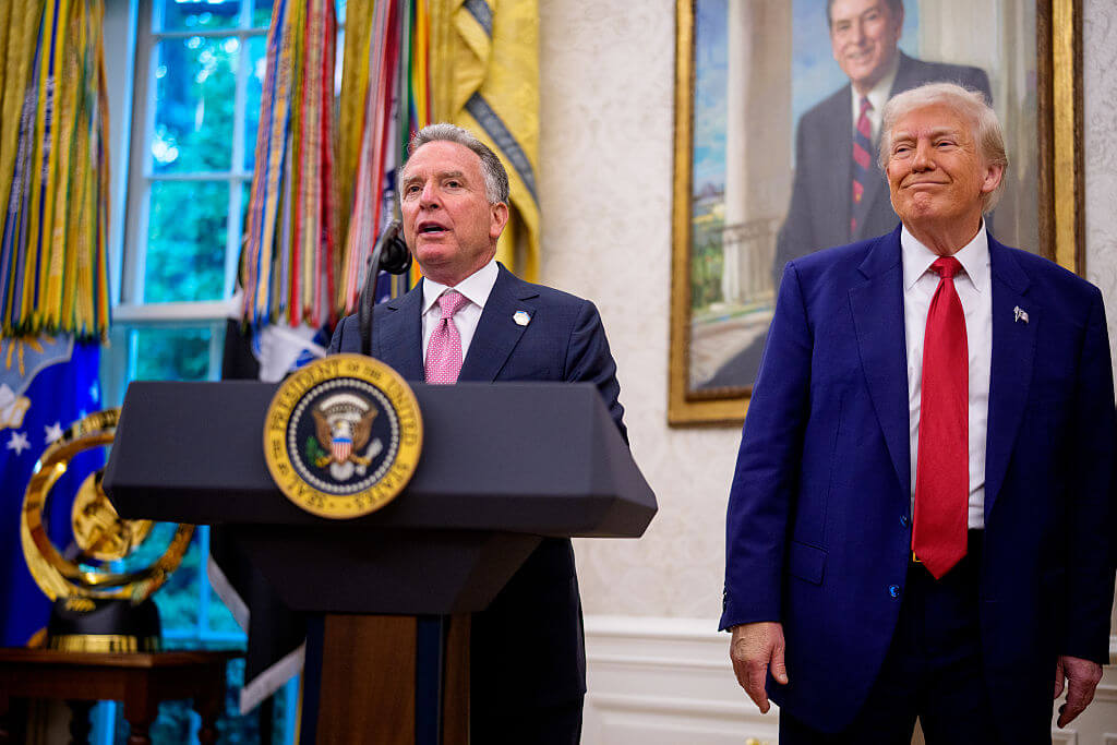 Middle East Envoy Steve Witkoff and President Donald Trump at the White House in May 2025.