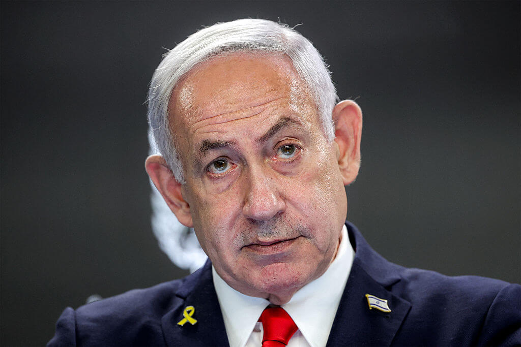 Israeli Prime Minister Benjamin Netanyahu gives a press conference in Jerusalem in August 2025.
