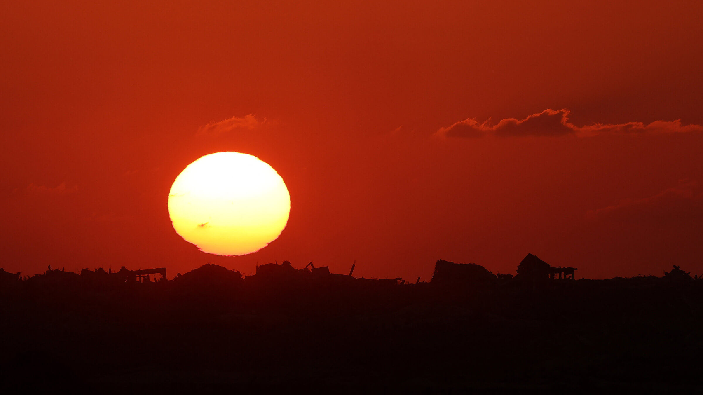 The sun sets as Israel launches its ground assault on Gaza City.