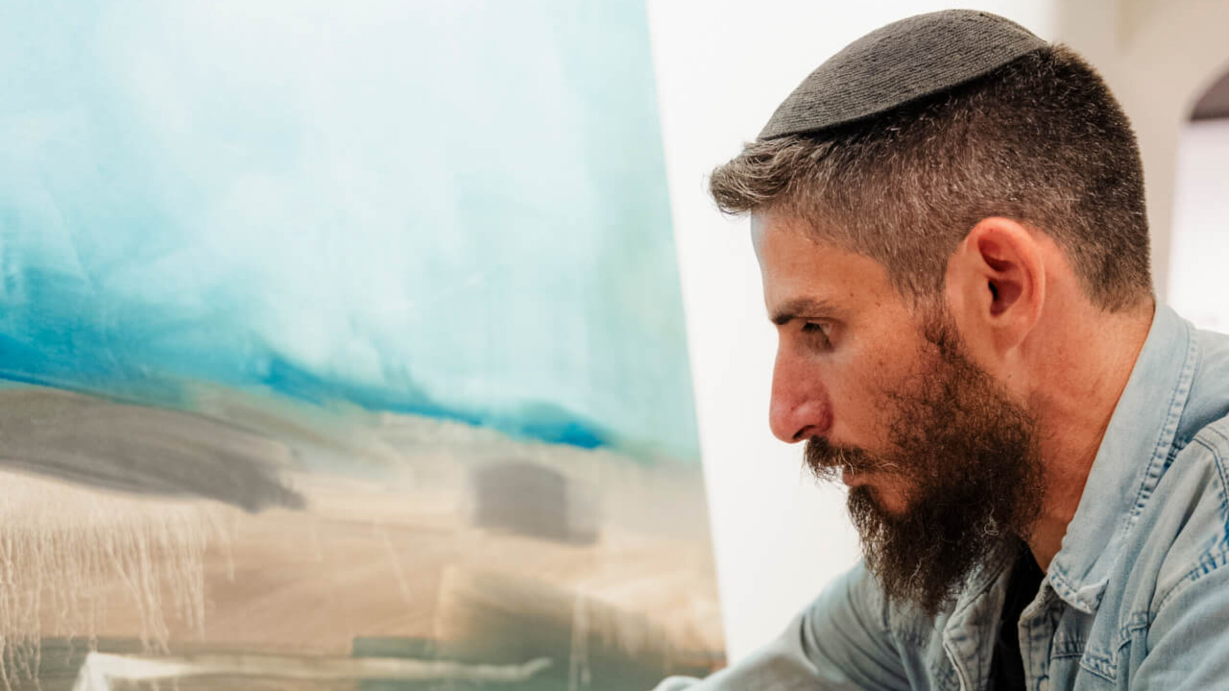 'Aftermath,' an exhibit of Sam Griffin's post-Oct. 7 oil paintings, is currently on view at the Bernard Heller Museum.