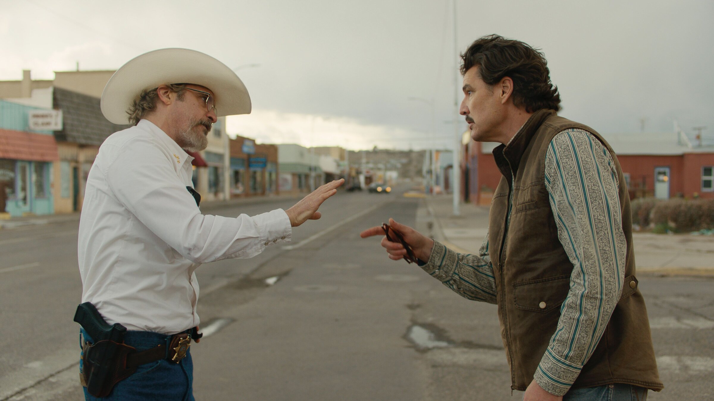 Joaquin Phoenix and Pedro Pascal face off in a new Western, <i>Eddington</i>, set in a fictional New Mexico town.