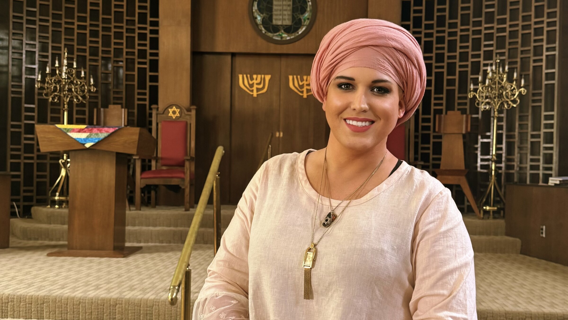 Ci at her new workplace, Congregation B'nai Israel in Northampton, Massachusetts.