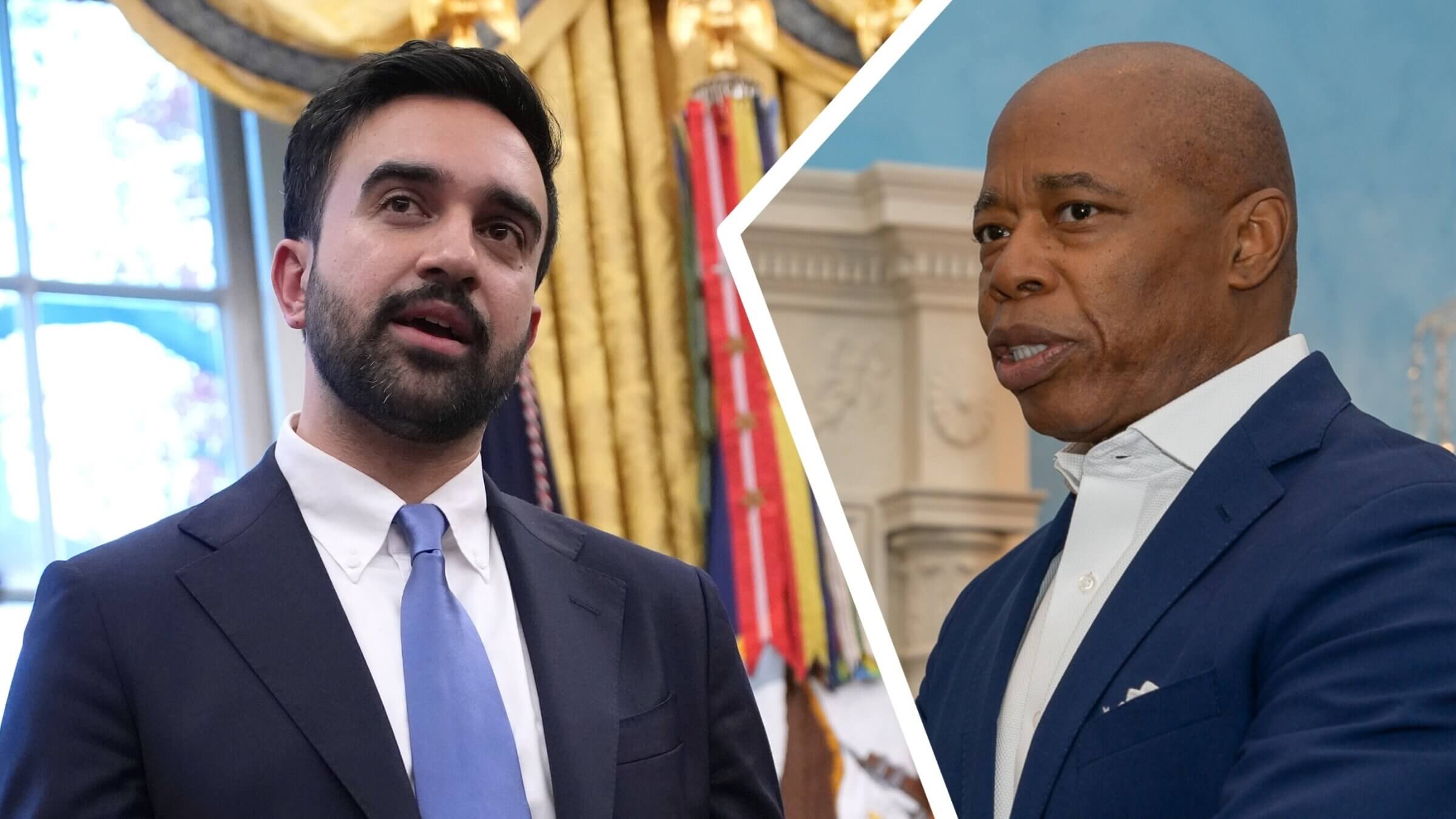 NYC Mayor-elect Zohran Mamdani and outgoing Mayor Eric Adams. 