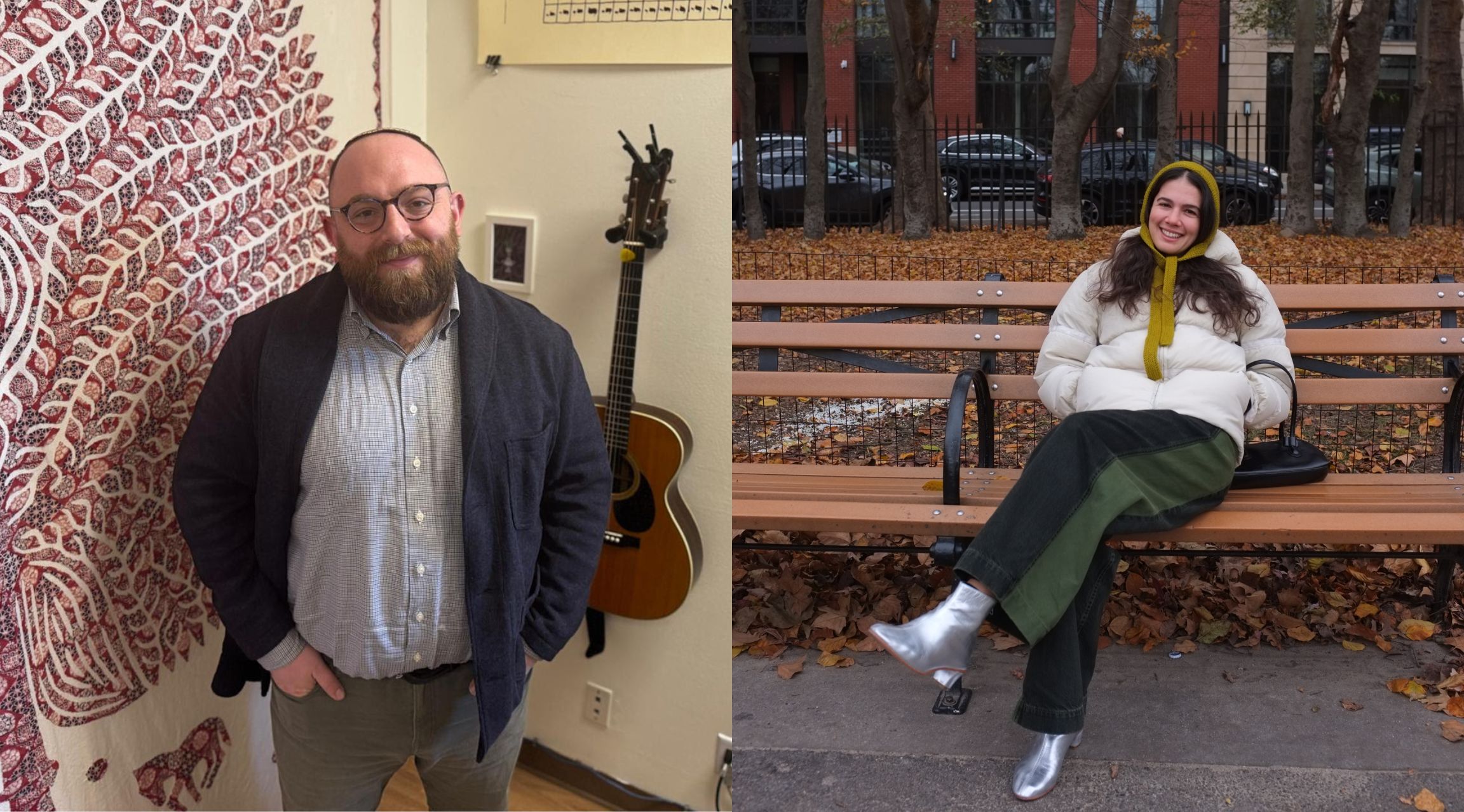 Rabbi Rafi Ellenson (L) and Rabbi Arielle Stein (R), the creators of the “Rabbinic Fit Check” Instagram account.