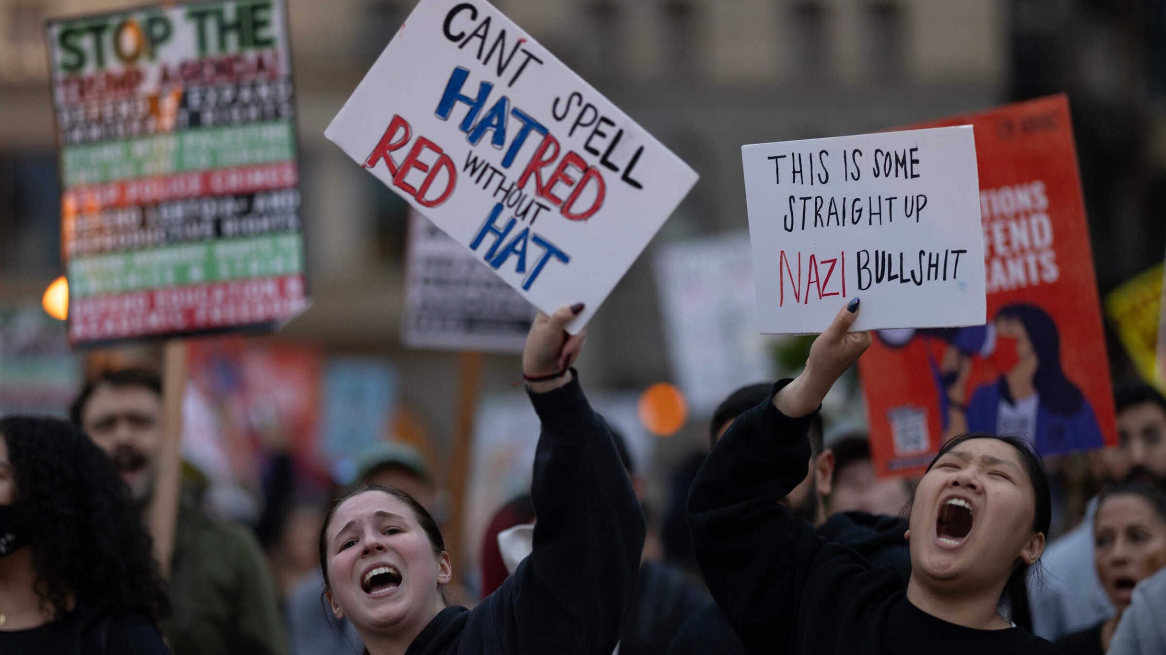 Demonstrators in Chicago protest against President Donald Trump's immigration policies on Sept. 6.
