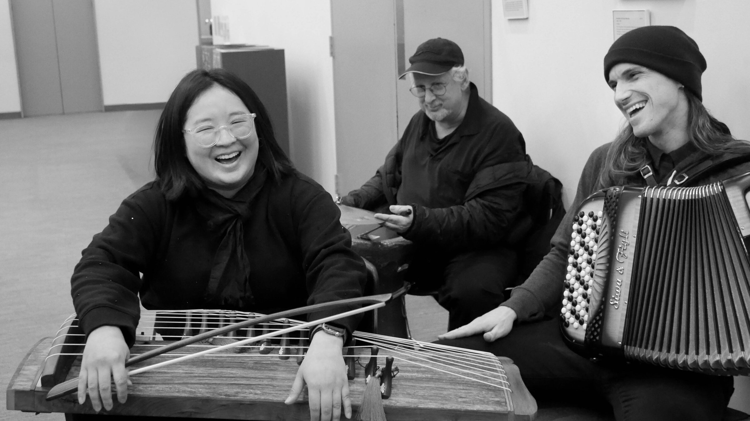 Festival participants during an informal klezmer jam session at Yiddish New York, in lower Manhattan
