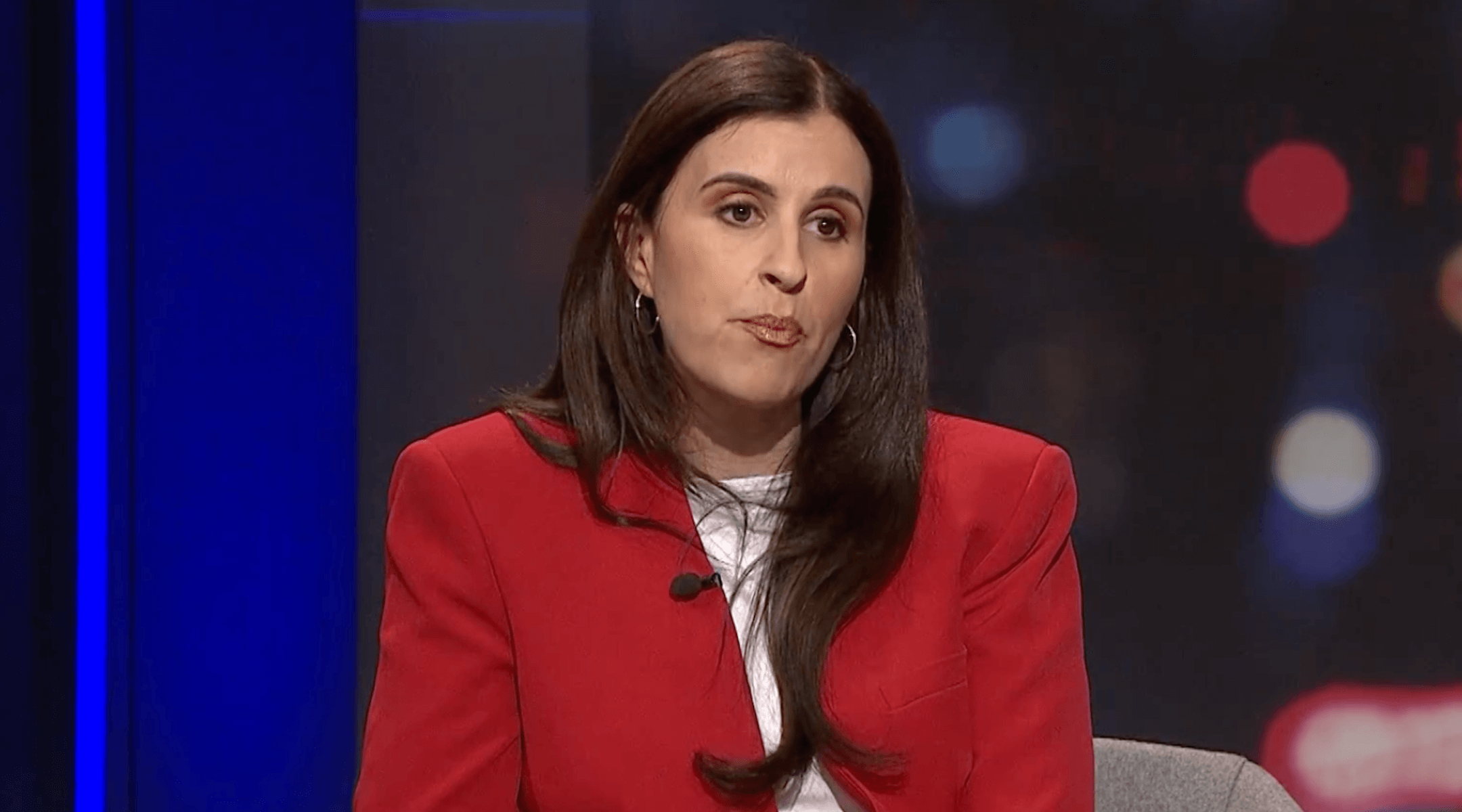 Palestinian-Australian Author Randa Abdel-Fattah speaking on an Australian Broadcasting Corporation panel about the Israeli-Palestinian conflict on May 27, 2021. 