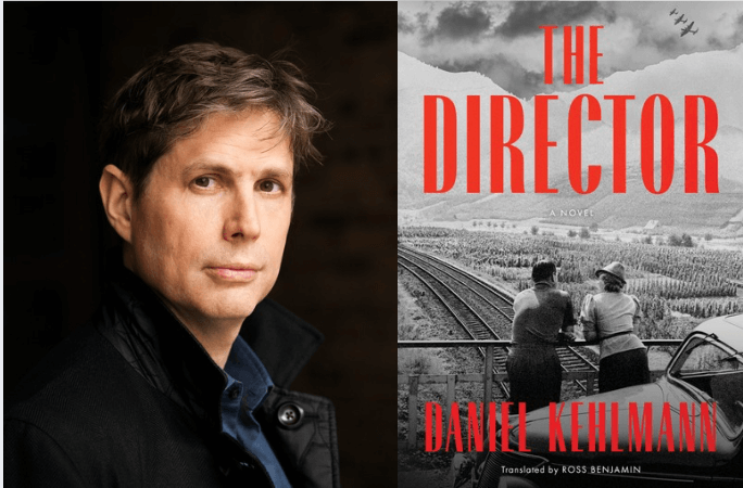 Daniel Kehlmann and the cover of his new novel, <i>The Director.</i>
