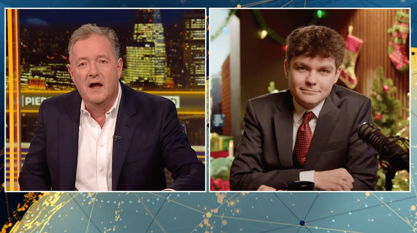 Nick Fuentes on <i>Piers Morgan Uncensored</i> Dec. 8.